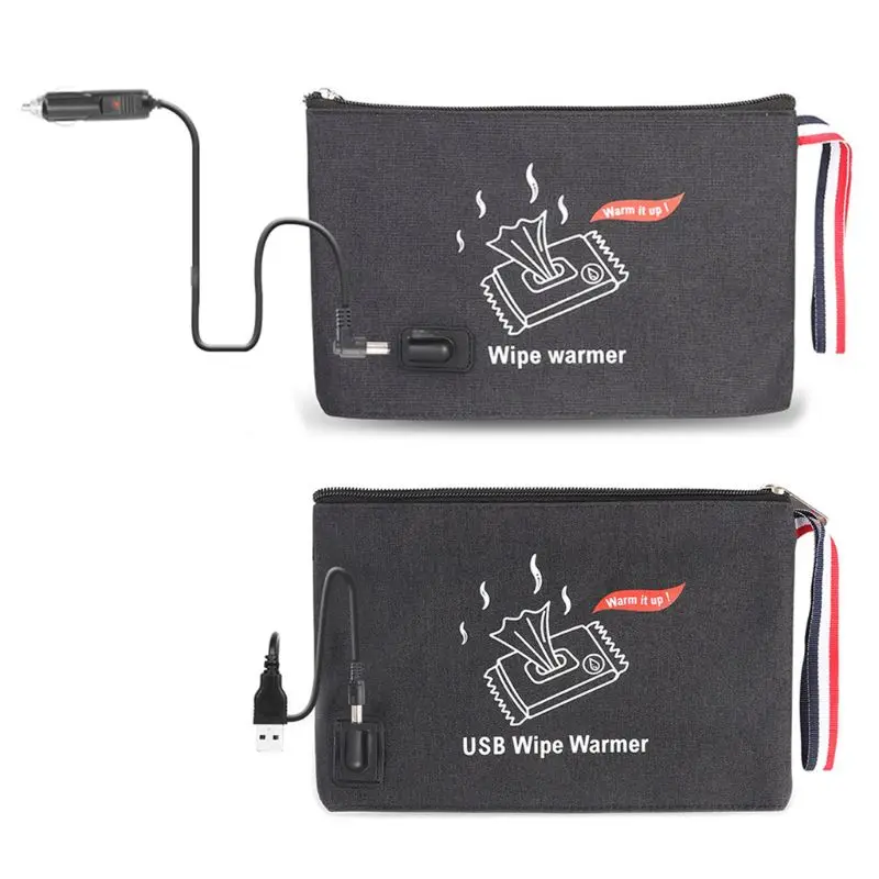 

Car USB Baby Wipes Heater Thermostat Warm Wet Tissue Paper Case Heating Wet Towel Dispenser