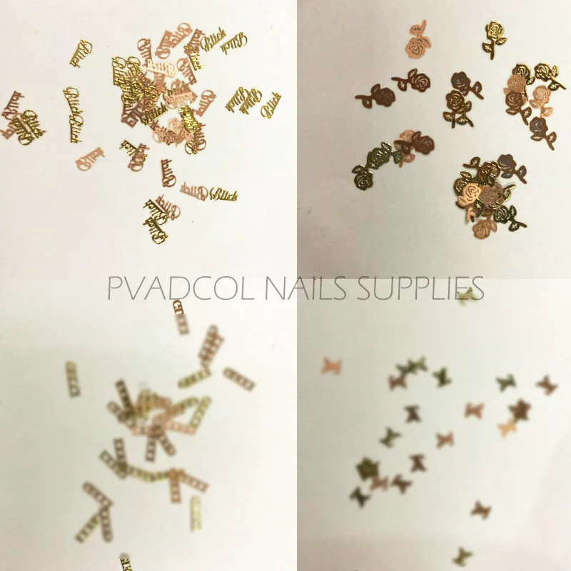 Бабочка сука металлические ногти блестки формы микс Набор ногтей шармы Маникюр