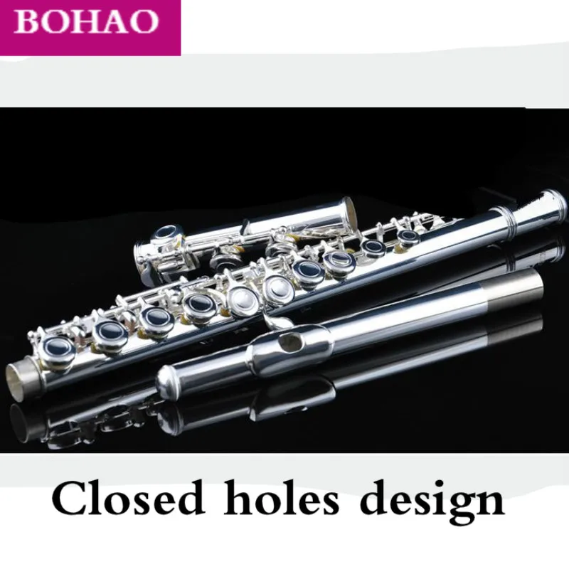 BOHAO Новинка 16 закрытых отверстий/открытая флейта c-тон Посеребренная с Чехол и