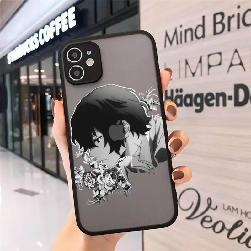 

anime bungou stray dogs Dazai Osamu Phone Cases Matte Transparent for iPhone 7 8 11 12 s mini pro X XS XR MAX Plus cover funda