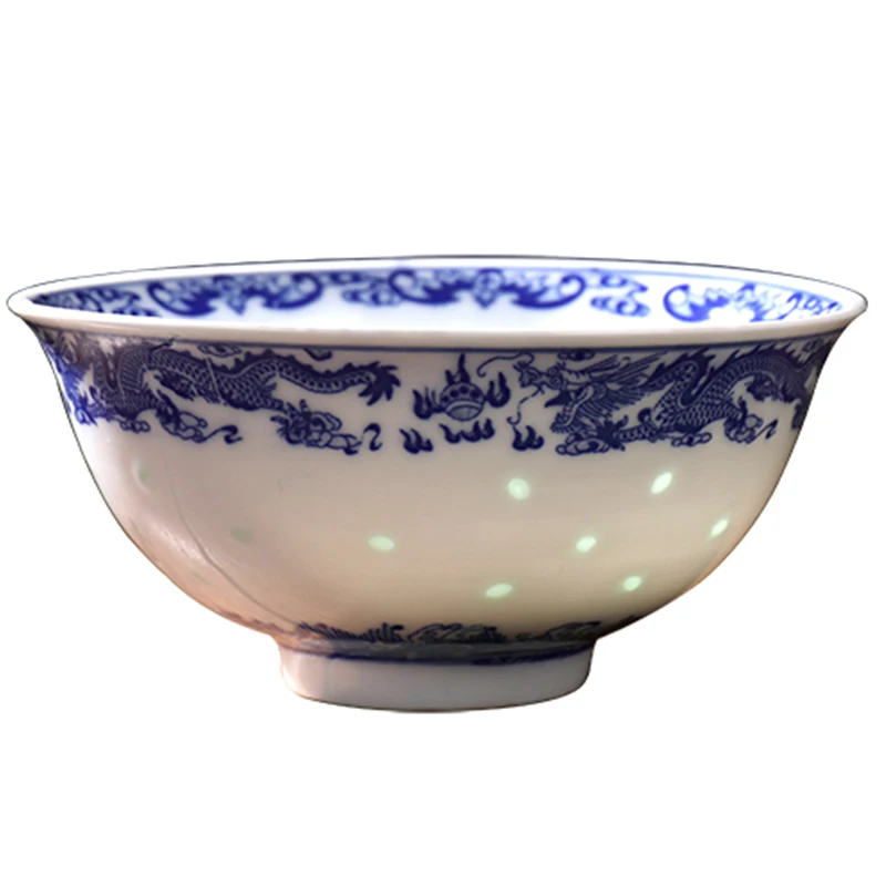 5 дюймов синяя и белая фарфоровая чашка для риса Цзиндэчжэнь керамическая лапша