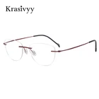 Оправа для очков Krasivyy без оправы, женские ультралегкие Безвинтовые очки по рецепту для близорукости, мужские очки без оправы из чистого титана