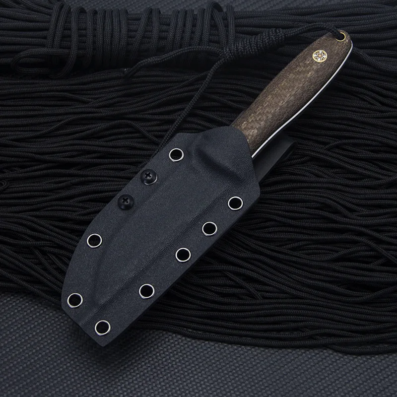 

D2 Steel High Hardness Outdoor Survival Knife Flax Handle Multi-functional Adventure Camping Hunting Fixed Blade Straight Knife