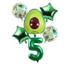 Воздушный шар из алюминиевой фольги в форме зеленого авокадо, 6 шт.