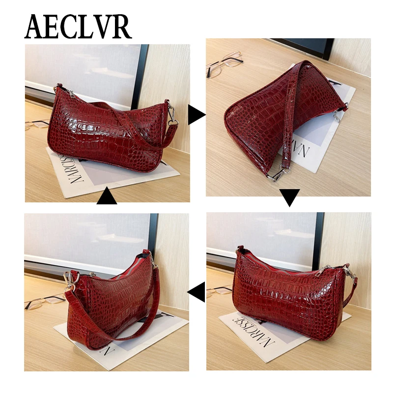 AECLVR Аллигатор полиуретановая женская сумка Повседневная модная однотонная