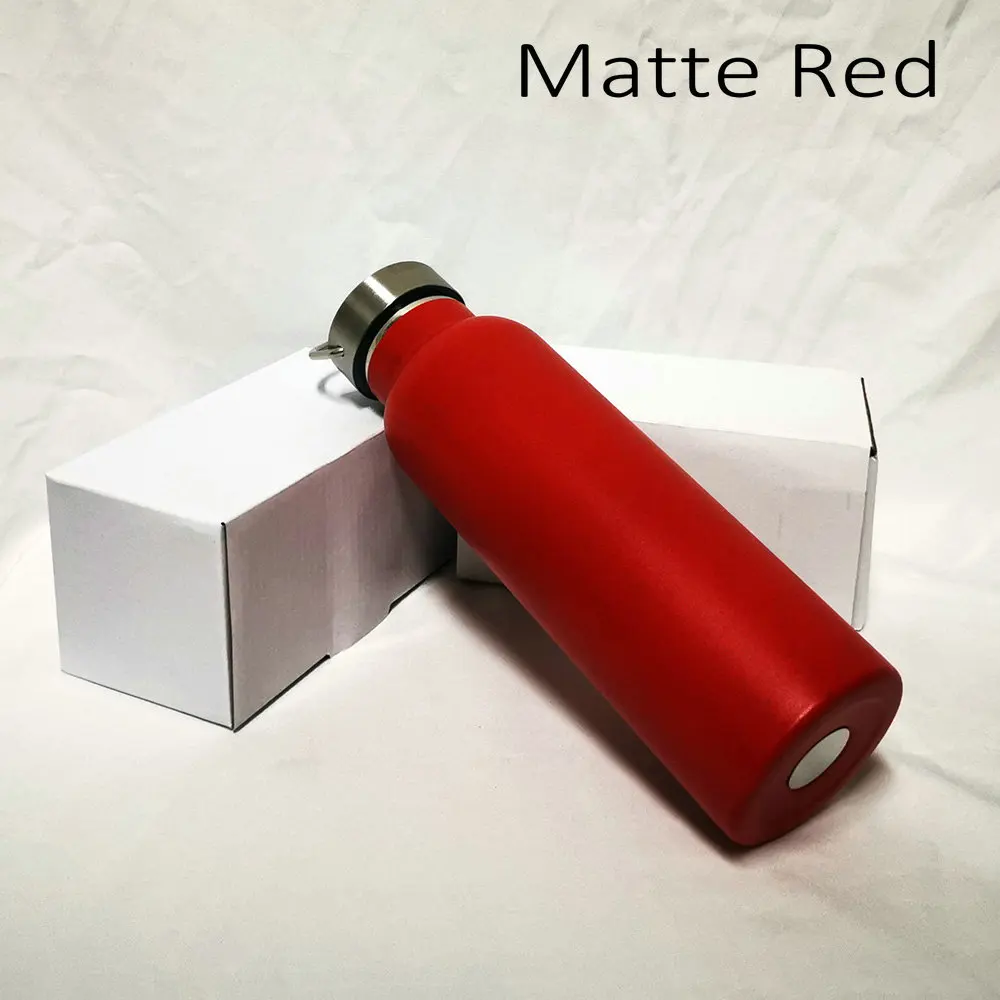 Matte Red BS Lids 350/500/600/750/1000 мл Нержавеющая сталь двойные стенки с вакуумной твердого английского фарфора утепленная Бутылки для воды Кофе чайник путешествия пить вакуум с двойными стенками из нержавеющей стали - Цвет: Matte Red BS Lids