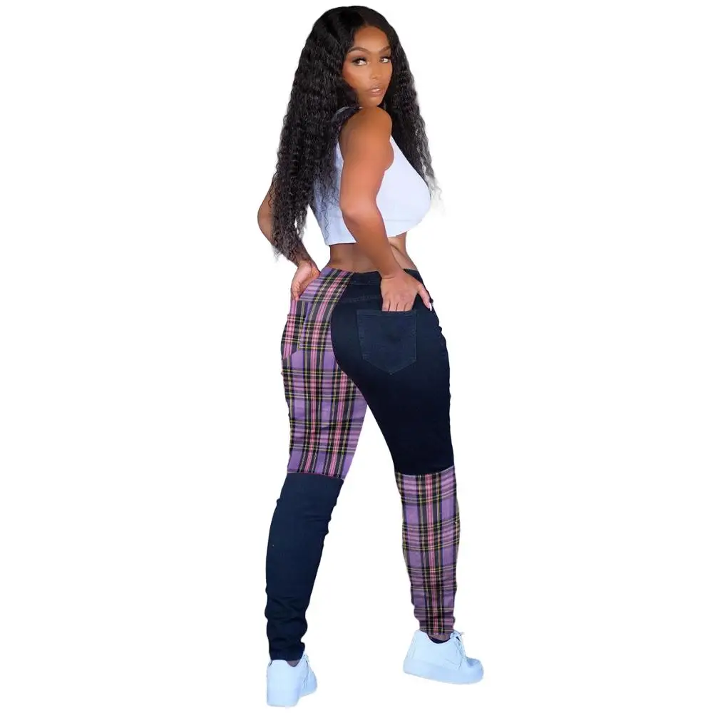 

sweatpants women pants joggers women high waist trousers women bottoms plaid patchwork pants street fashion