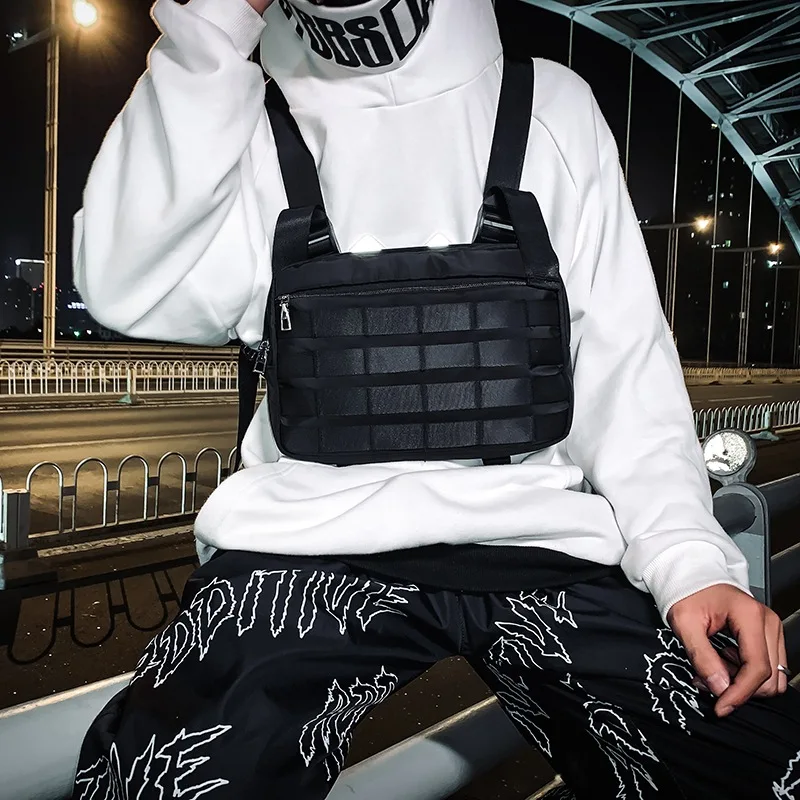 Мужская нагрудная сумка уличная мода хип хоп Женская тактическая жилетка ремень