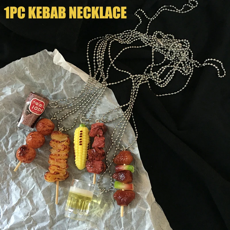 

Simulation Fried Chickens Pendant Realistic Food Necklace Durable Neck Chain Gift XR-Hot