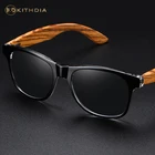 Солнцезащитные очки KITHDIA мужские с деревянными дужками, зеркальные солнечные очки с деревянными дужками UV400, с защитой от ультрафиолета