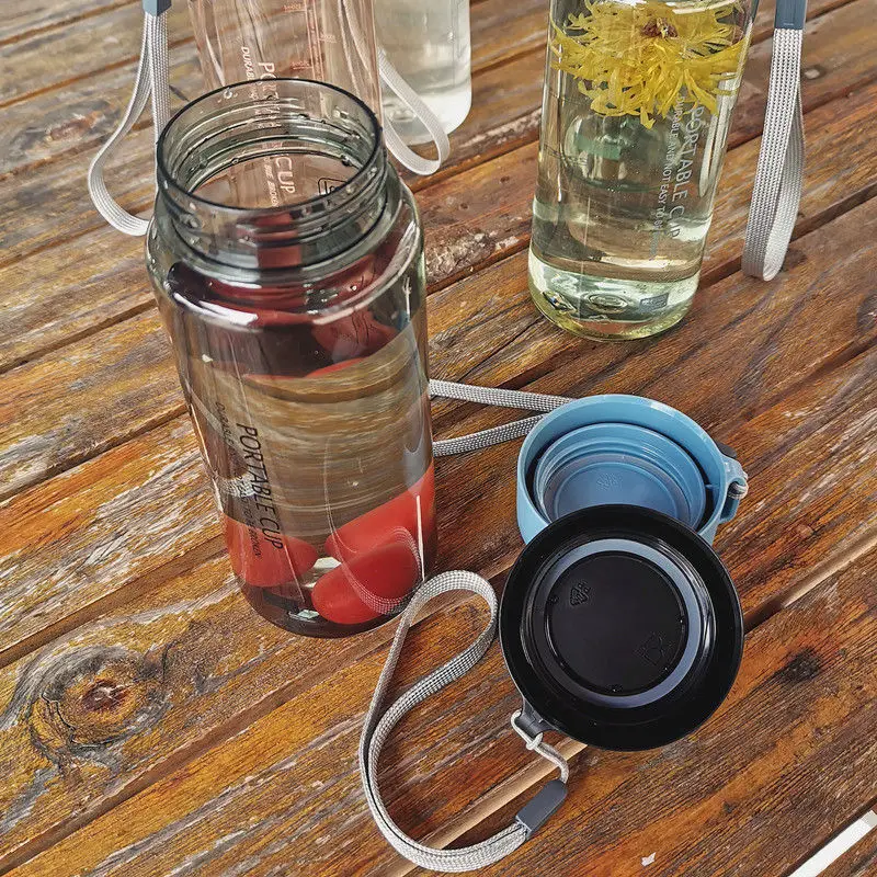 

Korean version simple sports frosted plastic cup personality boys and girls lovers water cup portable fresh handy water cup