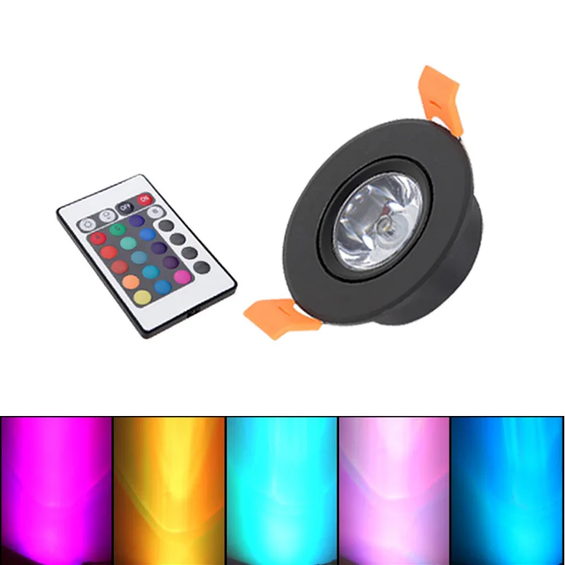 Светодиодный мини светильник RGB Круглый 3 Вт 110 В 220 потолочный встраиваемый