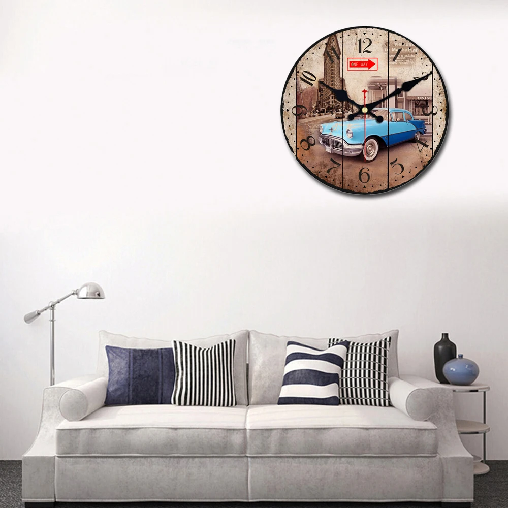 Шикарные мотоциклетные настенные часы бесшумные декоративные деревянные