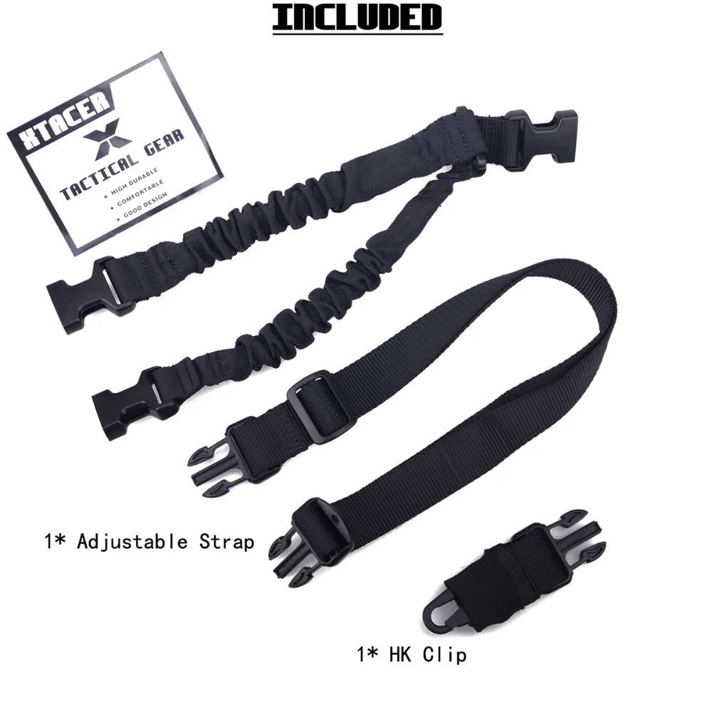 1000D Single Point 1-Point One Point Heavy Duty Mount Bungee Military Rifle Sling Adjustable Tactical Green Black Tan Gun Sling