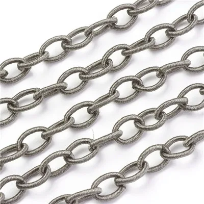 Gray 20 пряди 10x8x2 мм ручной работы Овальный нейлона Резиновая лента тесьма с переплетенными веревками цепи петли Ювелирная фурнитура для браслетов аксессуаров - Цвет: Gray