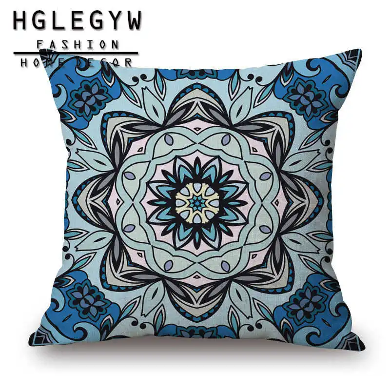 Винтажная наволочка в богемном стиле с цветочным рисунком хлопковая льняная