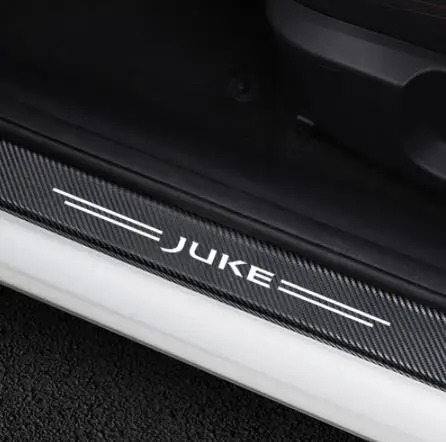 

4PCS Car Door Sills Anti Scratch Carbon Fiber Scuff Pedal Cover Stickers For Nissan Juke Auto Door Threshold Guards Accessories