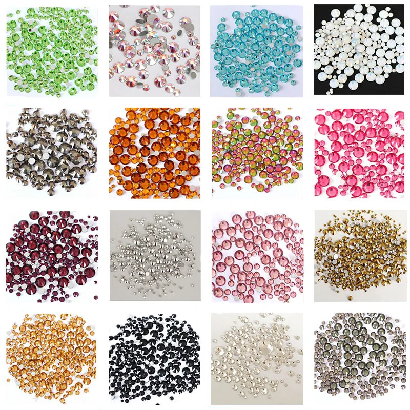 1000 шт. разноцветные стразы разные размеры|nail rhinestones decoration|nail rhinestonesmix size |
