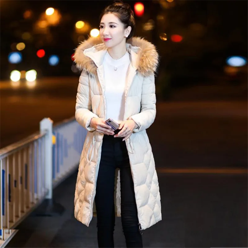 Winter ash Women Plus Size Slim jas Cato Fat Hot Long Parka Mujer Bontkraag Capuchon Female CM1039 | Женская одежда