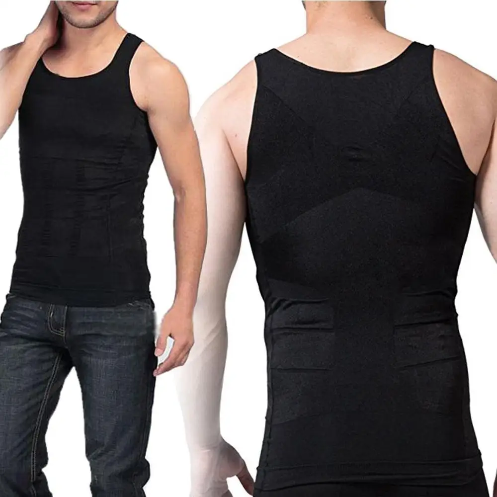Стройнящая Мужская футболка жилет для похудения мужская форма скульптура