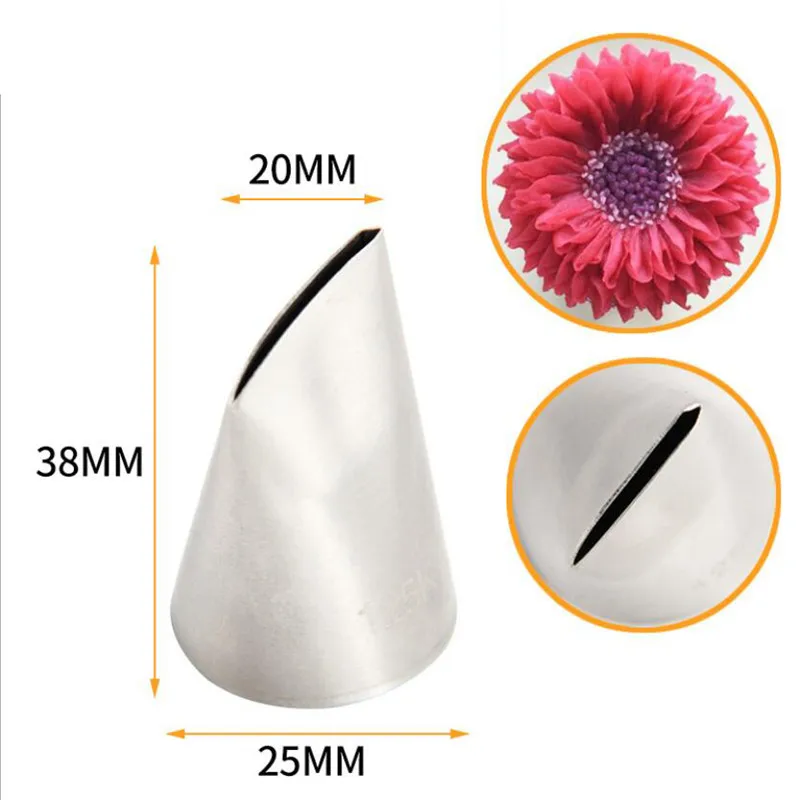 3pcs Rose Petal Nozzles Stainless Steel Pastry Nozzle Fondant Cake Decorating Nozzle Confectionery Icing Piping Tips Baking Tool cake utensils