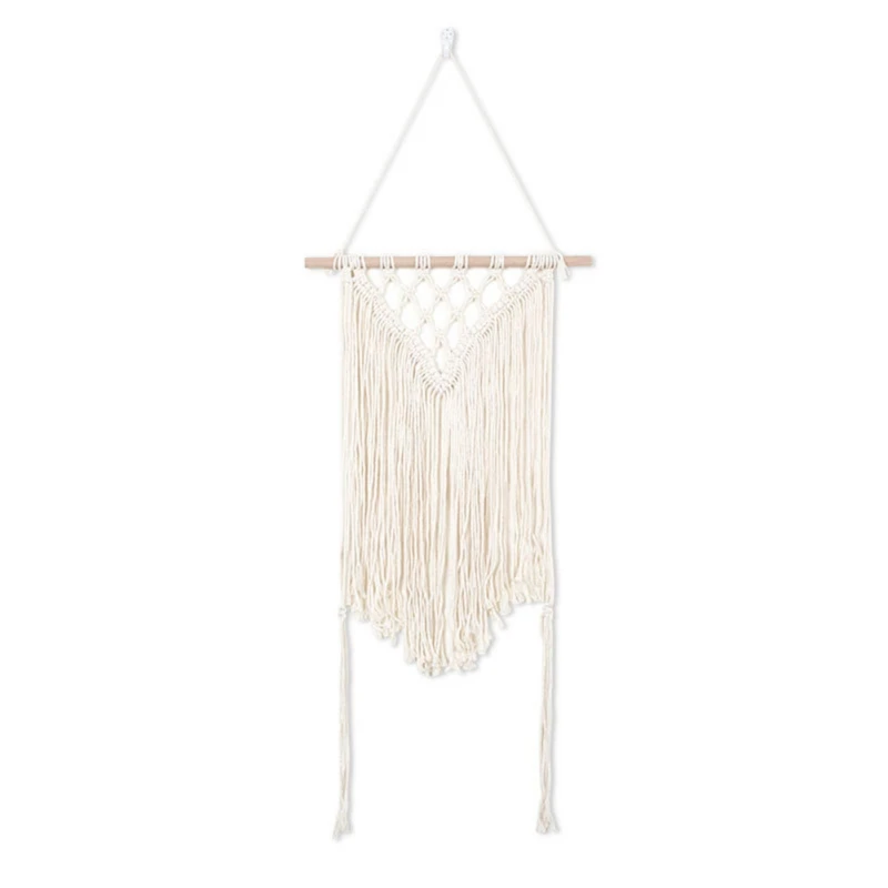

Handmade Cotton Rope Woven Wall Hanging Wooden Shelf Bohemia Style Storage Holders Racks Plants Storage Rack Home Wall Decor