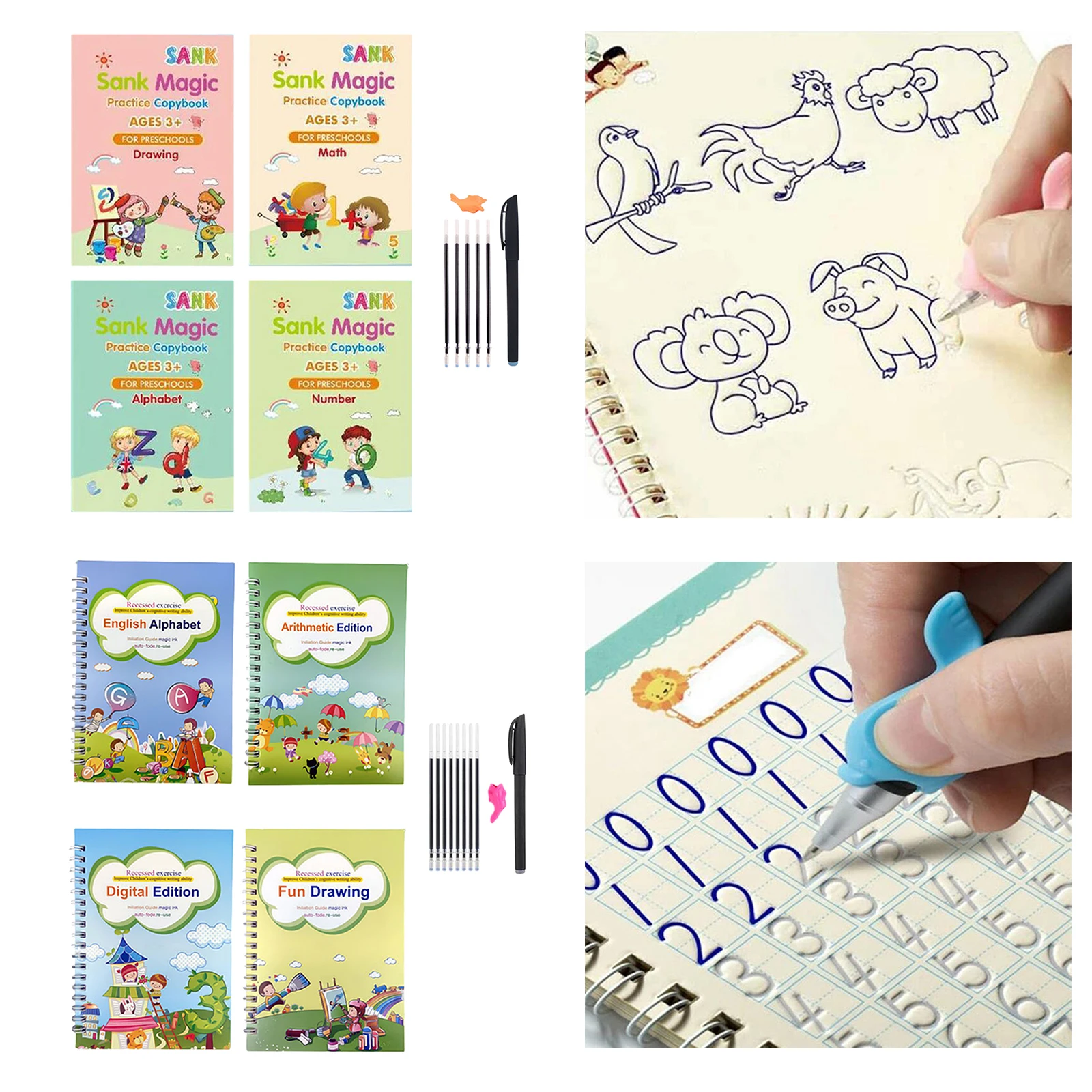 Тетрадь для письма мальчиков и девочек многоразовый учебник с магическим