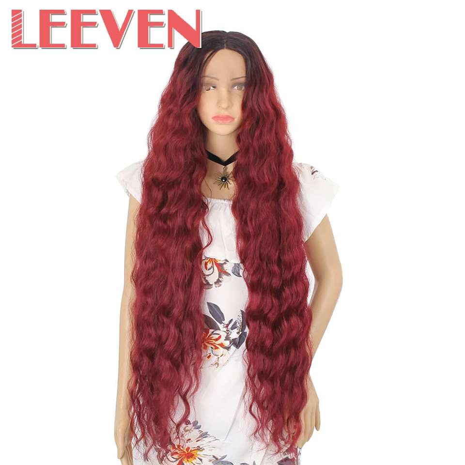 Leeven Synthetic Lace Front Wig Black Water Wave Wigs For Woman Long Hair Wigs Black Brown 613 Blonde Wig Cosplay Hair