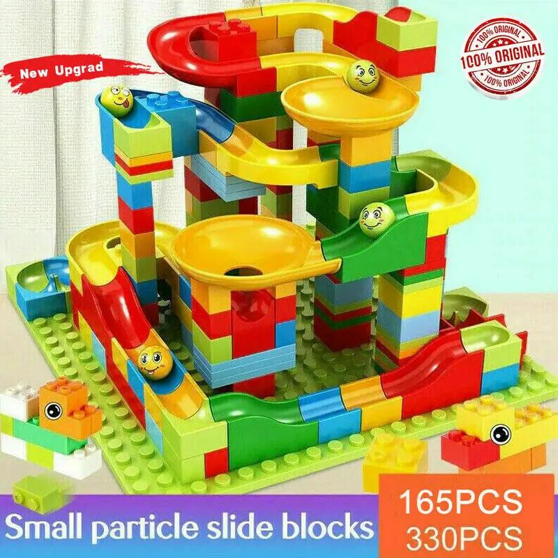 165 шт БЛОКИ мраморный гоночный лабиринт Шариковая дорожка строительные блоки