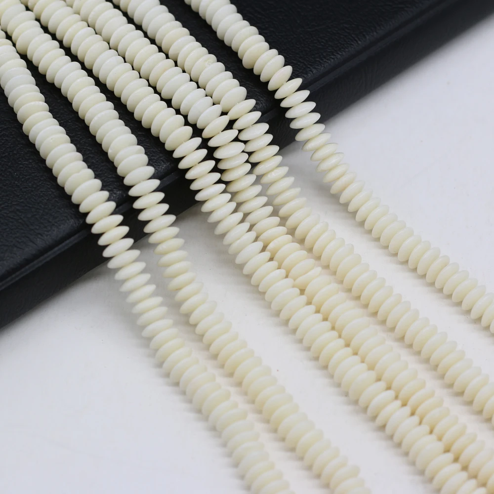 

Hot Sale White Artificial Abacus Shape Coral Spacer Beads for Jewelry Making Necklace Bracelet Accessories Gifts Size 2.5x7mm