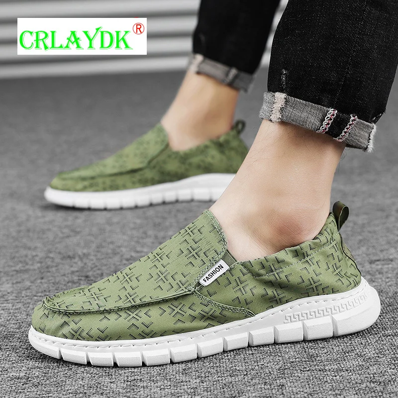 

CRLAYDK Men's Slip On Loafers Outdoor Walking Driving Casual Lightweight Soft Sneakers Breathable Sports Cloth Shoes Mocassin