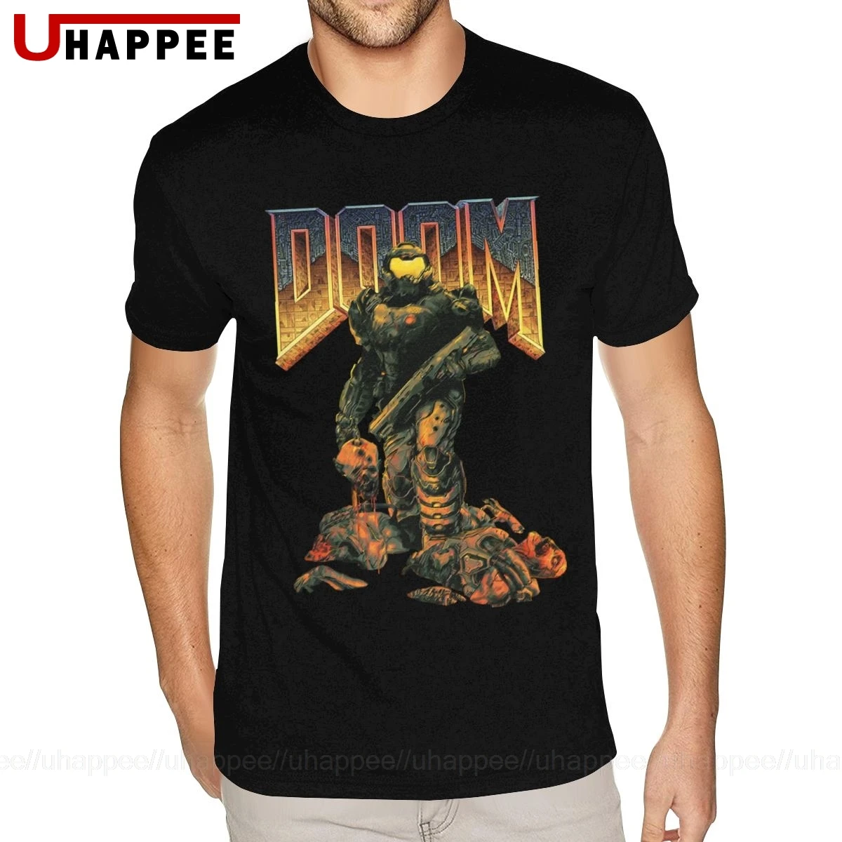 Футболка мужская с коротким рукавом смешная хлопковая рубашка принтом Doom Dead