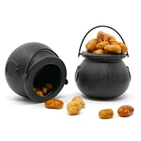 9pcs mini black witch cauldron multi purposed novelty candy holder pot with handle for halloween party favors