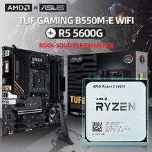 AMD New Ryzen 5 5600G R5 5600G CPU + ASUS TUF GAMING B550M-E (WI-FI) Motherboard Micro-ATX B550M B550 DDR4 Support R5 R7 R9 CPU