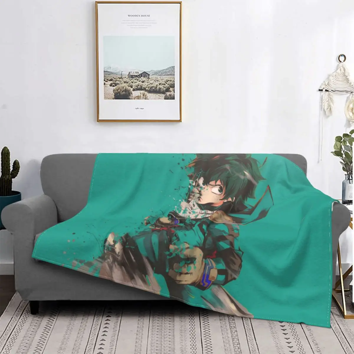 

My Hero Academia Blanket Fleece Print Boku No Anime Portable Throw Blanket for Home Office Bedspread