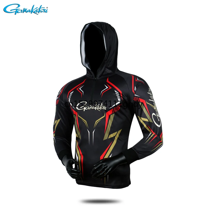 

Gamakatsu Fishing Clothing Long Sleeve Summer Quick-Drying Clothes Breathable Anti-UV Sun Protection TShirt Hooded Fishing Shirt