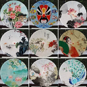 Chinese Opera Pattern Craft Silk Umbrella Dance Performance Photography Props Traditional Wedding Decoration Umbrella