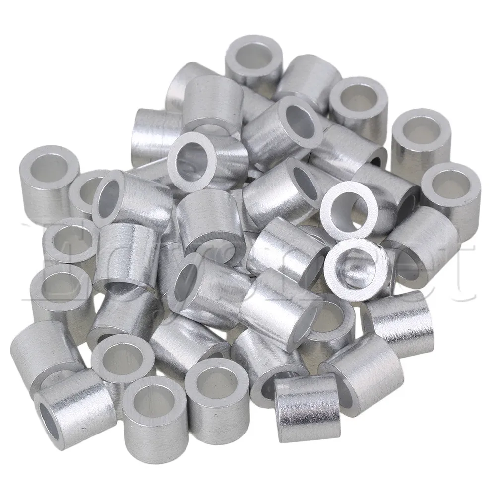 Серебряные Круглые зажимы с отверстиями M6 Проволочный Трос алюминиевые набор из