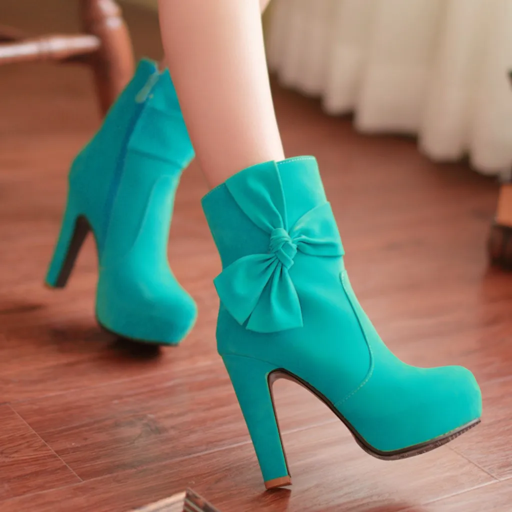 Женские ботинки с острым носком зеленый плюшевый ботильоны сохраняющие тепло