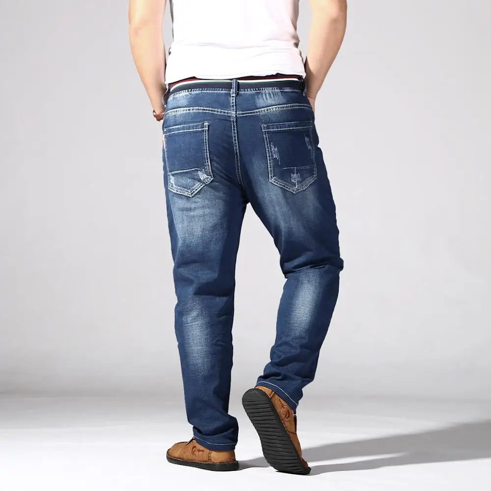 Джинсы большого размера 2XL-8XL с эластичной талией супер толстые очень большие