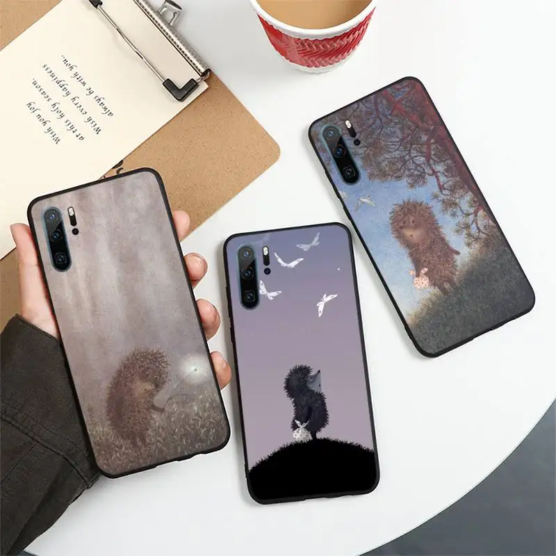 

Hedgehog in the Fog painting Phone Case For Huawei honor Mate P 10 20 30 40 i 9 8 pro x Lite smart 2019 nova 5t