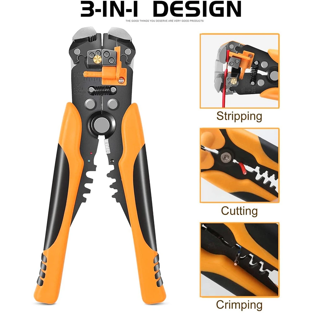 

Multifunctional Wire Stripper Crimping Tool Soft Handle Self-Adjusting Cable Cord Cutter Crimper For Tube Terminal Electrician