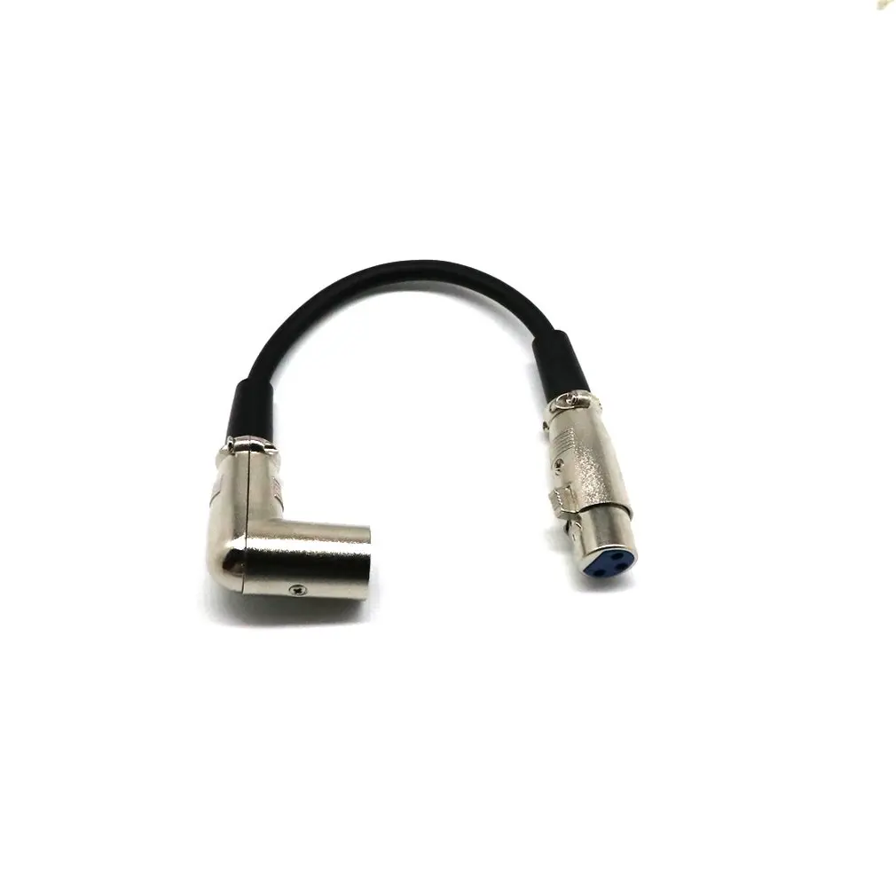 

30cm XLR Female to Right-Angle Male Cable Cord Audio Stereo Balance Extension Cable for Microphone Universal Live Equipment