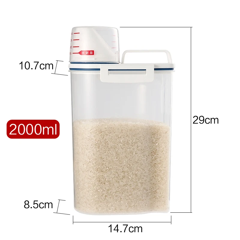 RSCHEF 1 шт. пластиковый Кухонный Контейнер для хранения еды зернистого цвета