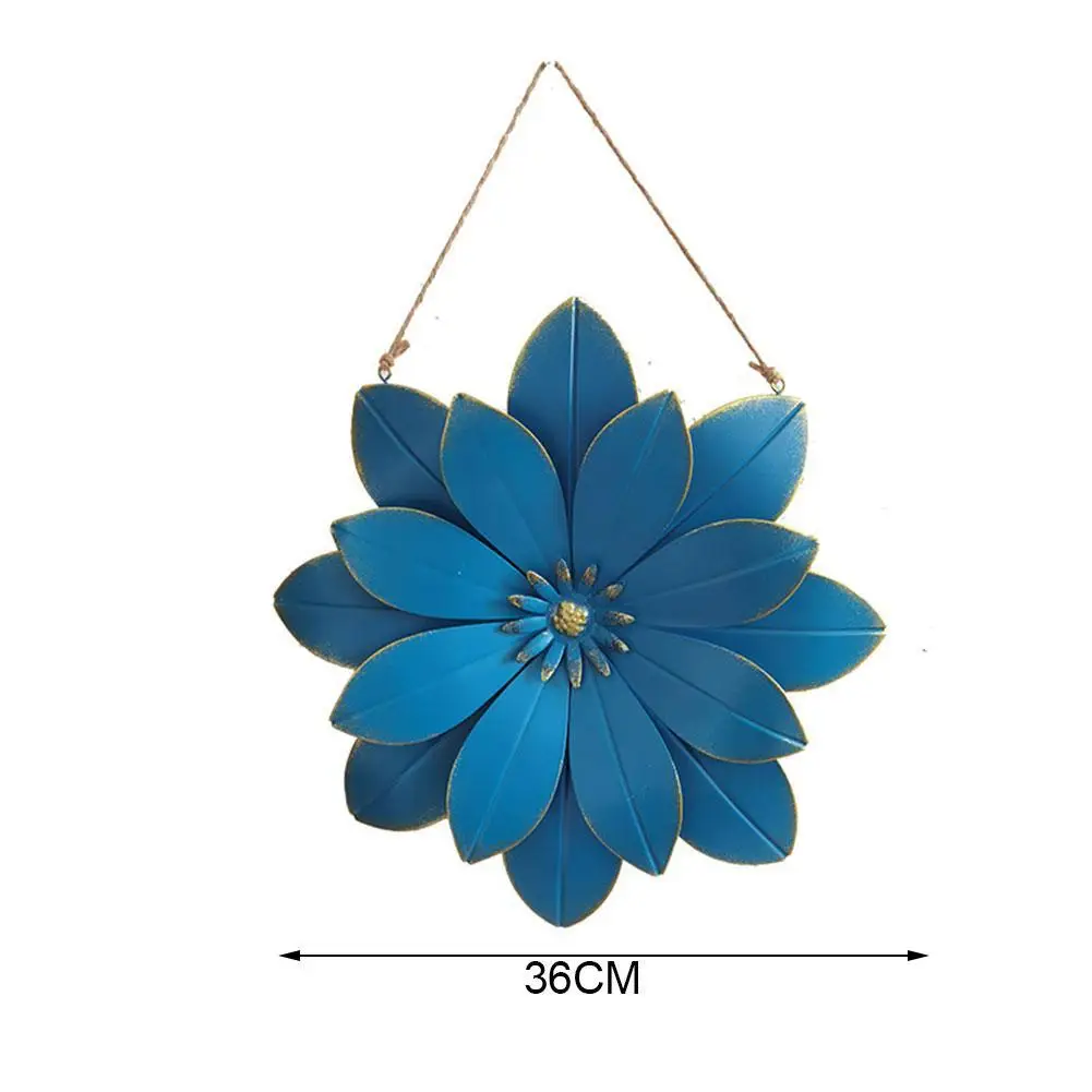 

New Rustic Wall Decor Metal Flower Wall Art Hanging Wall Sculptures For Indoor Front Door Hanging Decoration Couronne Noel Model