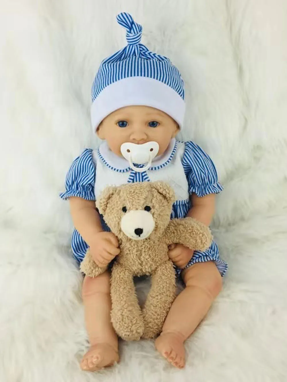 bear(light brown) Avani кукла 'Aaron' 45 см реалистичные детские куклы реалистичные Reborn Baby куклы реалистичные новорожденных Для маленьких мальчиков куклы - Цвет: bear(light brown)