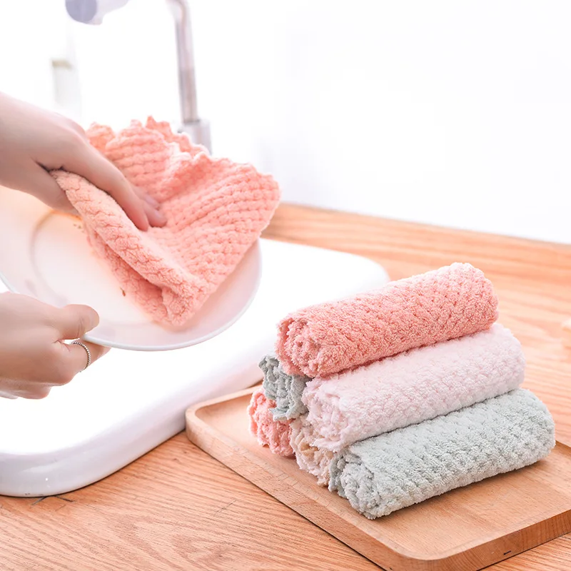 Впитывающее полотенце из микрофибры салфетка для мытья посуды с антипригарным