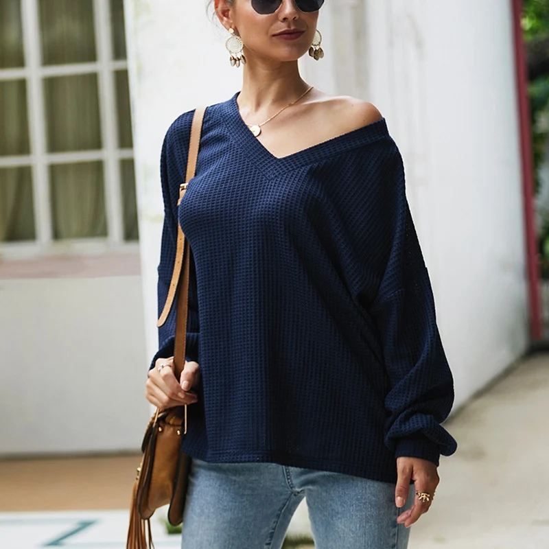 Autumn fashion tops large size women's 5XL 6XL 7XL 8XL 9XL sexy deep V-neck long-sleeved bust 138CM