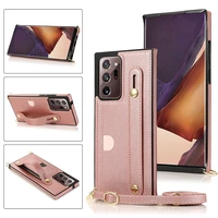 crossbody wallet case for samsung note 20 ultra card holder wristband case for samsung s20 s20 ultra s10 s10 s9 plus with strap