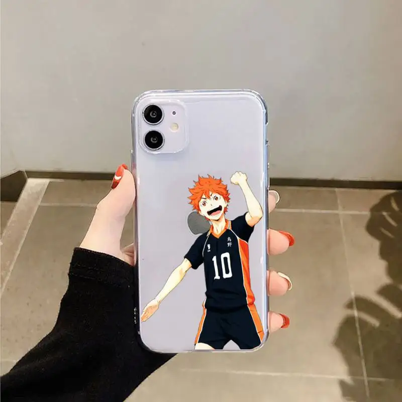 

Anime volleyball boy cut Phone Case Transparent for iPhone 11 12 mini pro XS MAX 8 7 6 6S Plus X 5S SE 2020 XR